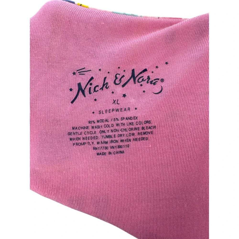 Nick &‎ Nora Sleepwear Women's XL Pink Sewing Machine Pajama Top
